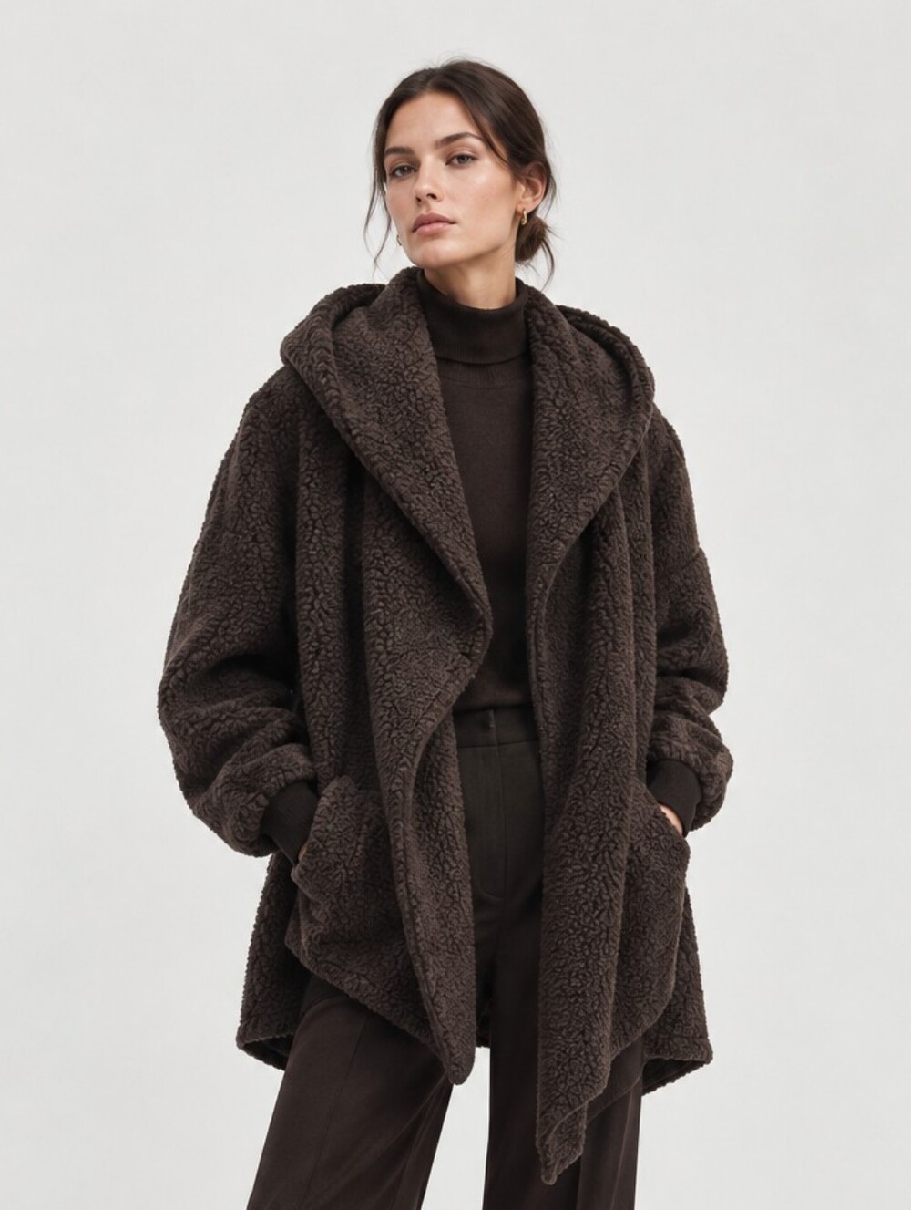 Judith March Dark Brown Teddy Jacket